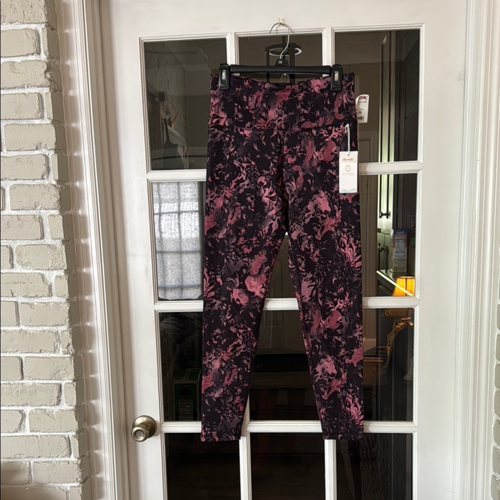 Balance Collection Black and Pink Floral Leggings